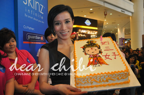 Charmaine Sheh with Chibi Lau Sam Ho Cake from Malaysian Fans